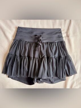 POPFLEX Black Tiered Pirouette Workout Skort